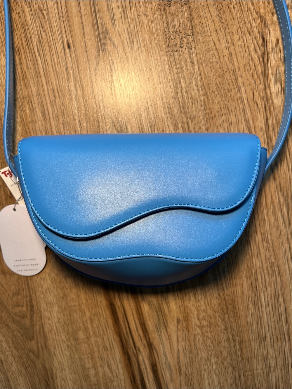 NEW! Melie Bianco Blue Crossbody Saddle Bag - Picture 2 of 7